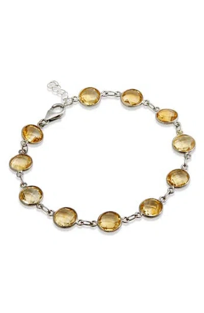 Savvy Cie Jewels Amethyst Station Chain Bracelet