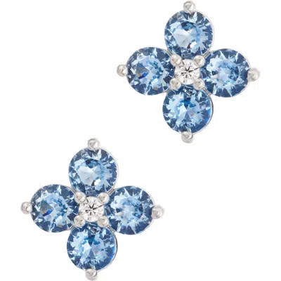 Savvy Cie Jewels Aquamarine Spinel & Cubic Zirconia Cluster Stud Earrings