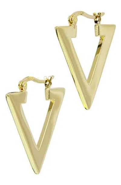 Savvy Cie Jewels Arrow Hoop Earrings In Yellow
