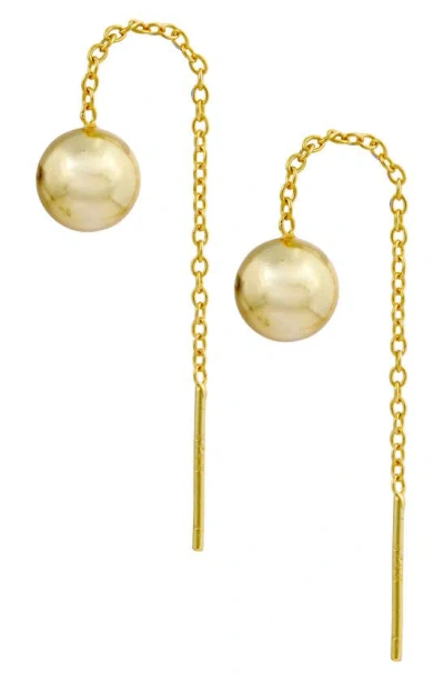 Savvy Cie Jewels Ball Drop Threader Earrings In Yellow