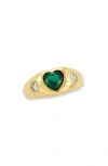 Savvy Cie Jewels Bezel Set Cz Dome Ring In Gold
