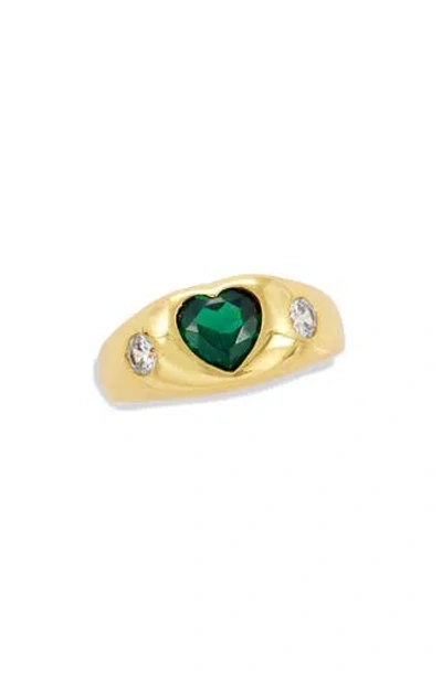Savvy Cie Jewels Bezel Set Cz Dome Ring In Gold