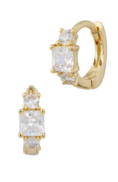 Savvy Cie Jewels Birthstone Huggie Hoop Earrings In Gold