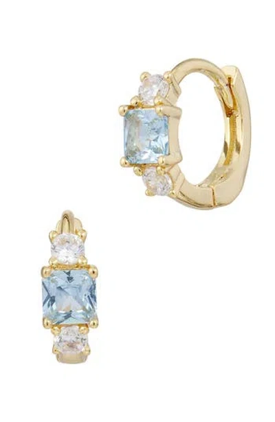 Savvy Cie Jewels Birthstone Huggie Hoop Earrings In Yellow - December