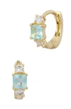 Savvy Cie Jewels Birthstone Huggie Hoop Earrings In Yellow - March
