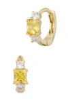 Savvy Cie Jewels Birthstone Huggie Hoop Earrings In Yellow - November