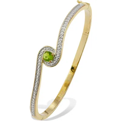 Savvy Cie Jewels Birthstone Two-tone Bangle Bracelet In Gold