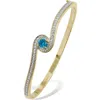 Savvy Cie Jewels Birthstone Two-tone Bangle Bracelet In Yellow - December