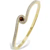 Savvy Cie Jewels Birthstone Two-tone Bangle Bracelet In Gold