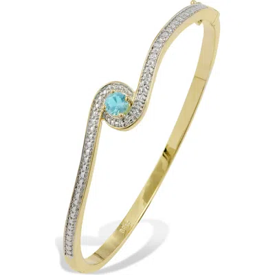 Savvy Cie Jewels Birthstone Two-tone Bangle Bracelet In Yellow - March
