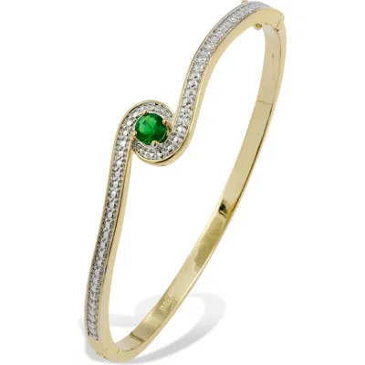 Savvy Cie Jewels Birthstone Two-tone Bangle Bracelet In Yellow - May