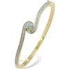 Savvy Cie Jewels Birthstone Two-tone Bangle Bracelet In Yellow - October