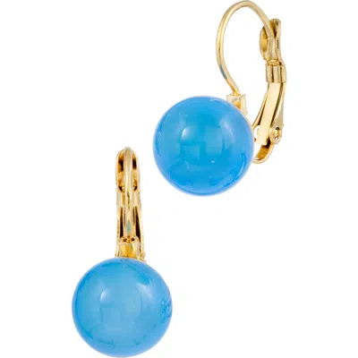 Savvy Cie Jewels Blue Agate Lever Back Earrings