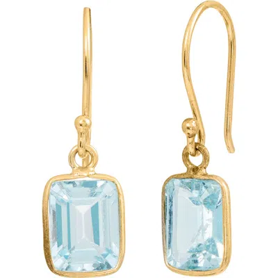 Savvy Cie Jewels Blue Topaz Drop Earrings In Gray