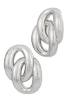 Savvy Cie Jewels Bold Fashion Link Drop Earrings In Silver