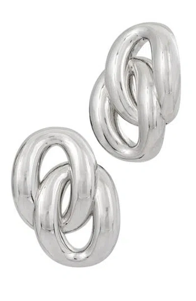 Savvy Cie Jewels Bold Fashion Link Drop Earrings In White