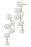Savvy Cie Jewels Bold Faux Pearl Drop Earrings In Yellow