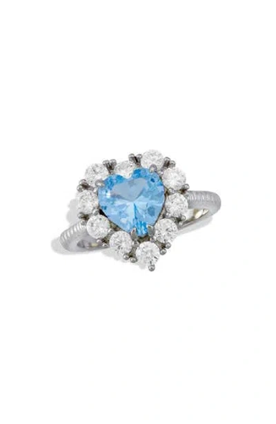 Savvy Cie Jewels Bold Heart Cz Statement Ring
