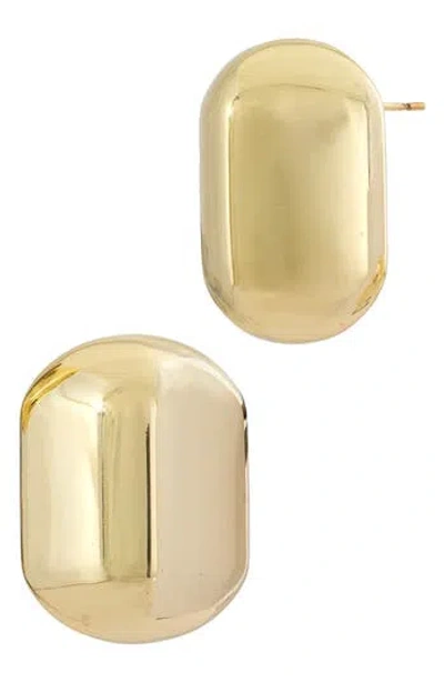 Savvy Cie Jewels Bold Puffy Angled Stud Earrings