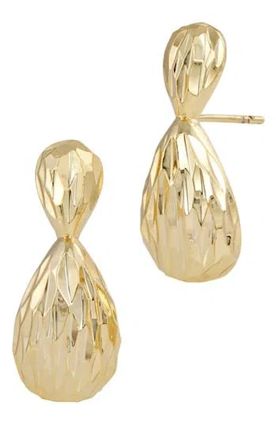 Savvy Cie Jewels Bombay Fluted Drop Earrings In Gold
