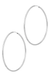 Savvy Cie Jewels Brazillian Hoop Earrings In White Gold