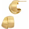 Savvy Cie Jewels Brushed Crossover Stud Earrings