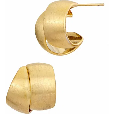 Savvy Cie Jewels Brushed Crossover Stud Earrings