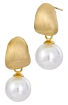 Savvy Cie Jewels Brushed Mother-of-pearl Drop Earrings