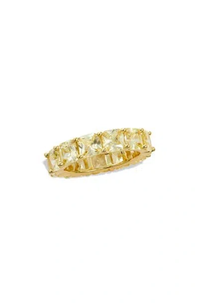 Savvy Cie Jewels Canary Cz Eternity Band Ring In Yellow