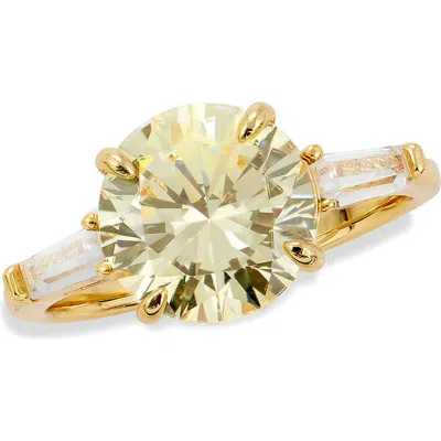 Savvy Cie Jewels Canary Cz Ring In Yellow