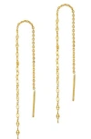Savvy Cie Jewels Chain Threader Earrings In Gold