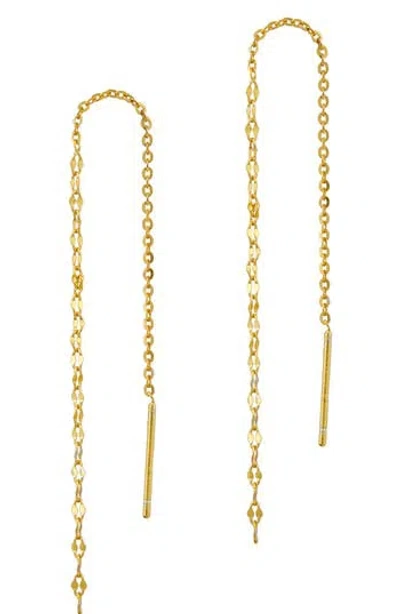 Savvy Cie Jewels Chain Threader Earrings In Gold