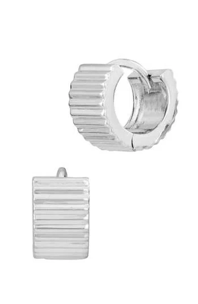 Savvy Cie Jewels Chubby Ribbed Hoop Earrings