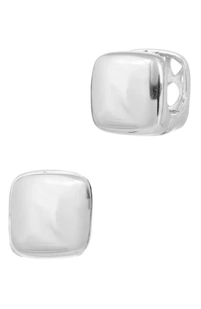 Savvy Cie Jewels Chubby Square Earrings In White