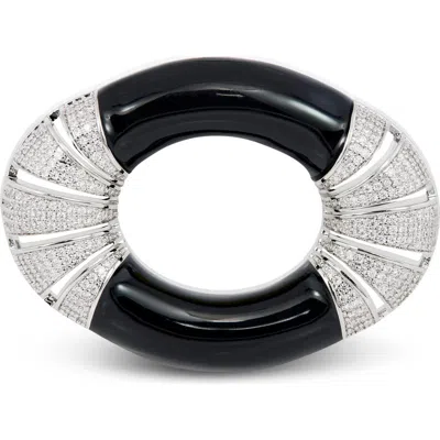 Savvy Cie Jewels Color Block Art Deco Brooch In White