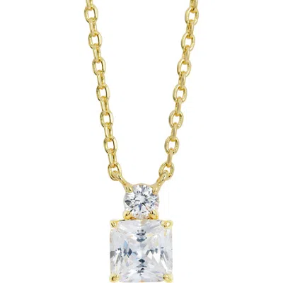 Savvy Cie Jewels Cubic Zirconia Birthstone Pendant Necklace In Gold