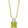 Savvy Cie Jewels Cubic Zirconia Birthstone Pendant Necklace In Gold