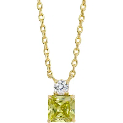 Savvy Cie Jewels Cubic Zirconia Birthstone Pendant Necklace In Gold
