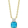 Savvy Cie Jewels Cubic Zirconia Birthstone Pendant Necklace In Gold
