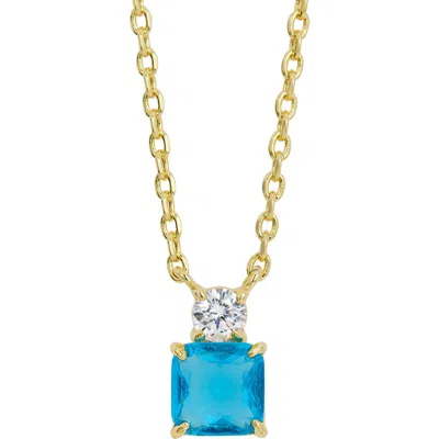 Savvy Cie Jewels Cubic Zirconia Birthstone Pendant Necklace In Gold