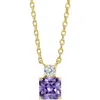 Savvy Cie Jewels Cubic Zirconia Birthstone Pendant Necklace In Gold