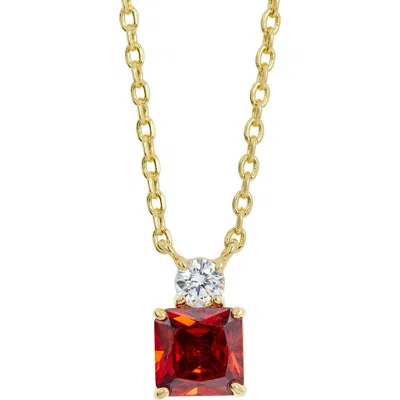 Savvy Cie Jewels Cubic Zirconia Birthstone Pendant Necklace In Gold