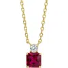 Savvy Cie Jewels Cubic Zirconia Birthstone Pendant Necklace In July