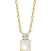 Savvy Cie Jewels Cubic Zirconia Birthstone Pendant Necklace In Gold