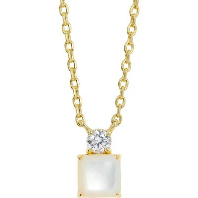 Savvy Cie Jewels Cubic Zirconia Birthstone Pendant Necklace In Gold