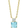 Savvy Cie Jewels Cubic Zirconia Birthstone Pendant Necklace In Gold