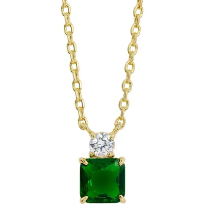 Savvy Cie Jewels Cubic Zirconia Birthstone Pendant Necklace In Gold