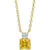 Savvy Cie Jewels Cubic Zirconia Birthstone Pendant Necklace In Gold