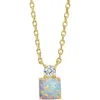 Savvy Cie Jewels Cubic Zirconia Birthstone Pendant Necklace In Gold