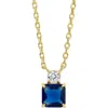 Savvy Cie Jewels Cubic Zirconia Birthstone Pendant Necklace In Blue